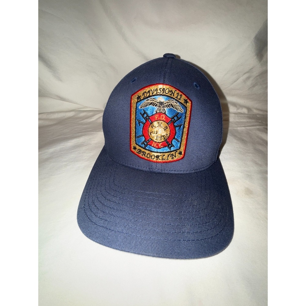 Brooklin Flex Fit Men's Baseball‎ Cap Navy Stretch S-M Division 11 Badge Hat